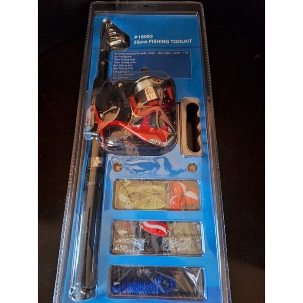 33pcs Fishing Toolkit – Telescopic Rod, Reel, Lures, Hooks, Floats – Travel Set - Picture 2 of 4